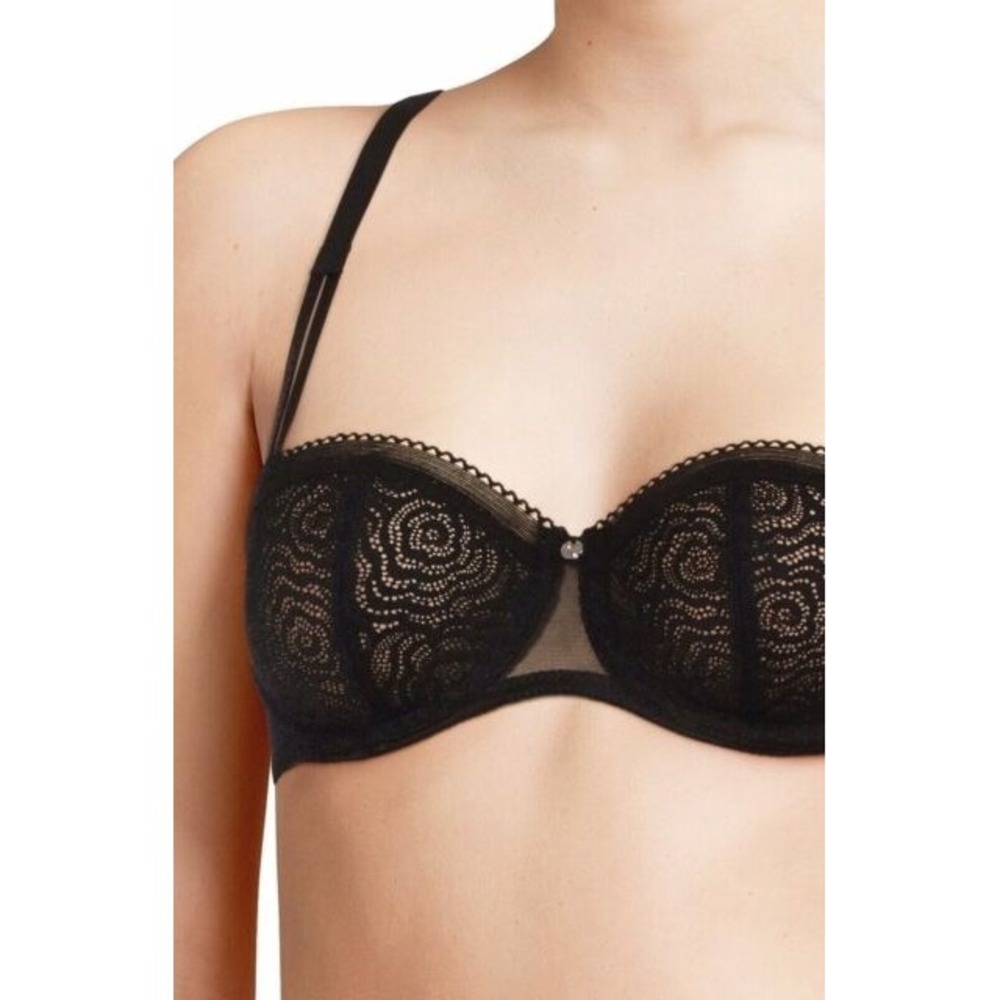 NWT Chantelle 30DDDD C Jolie Demi Bra 13B5 Black 120329